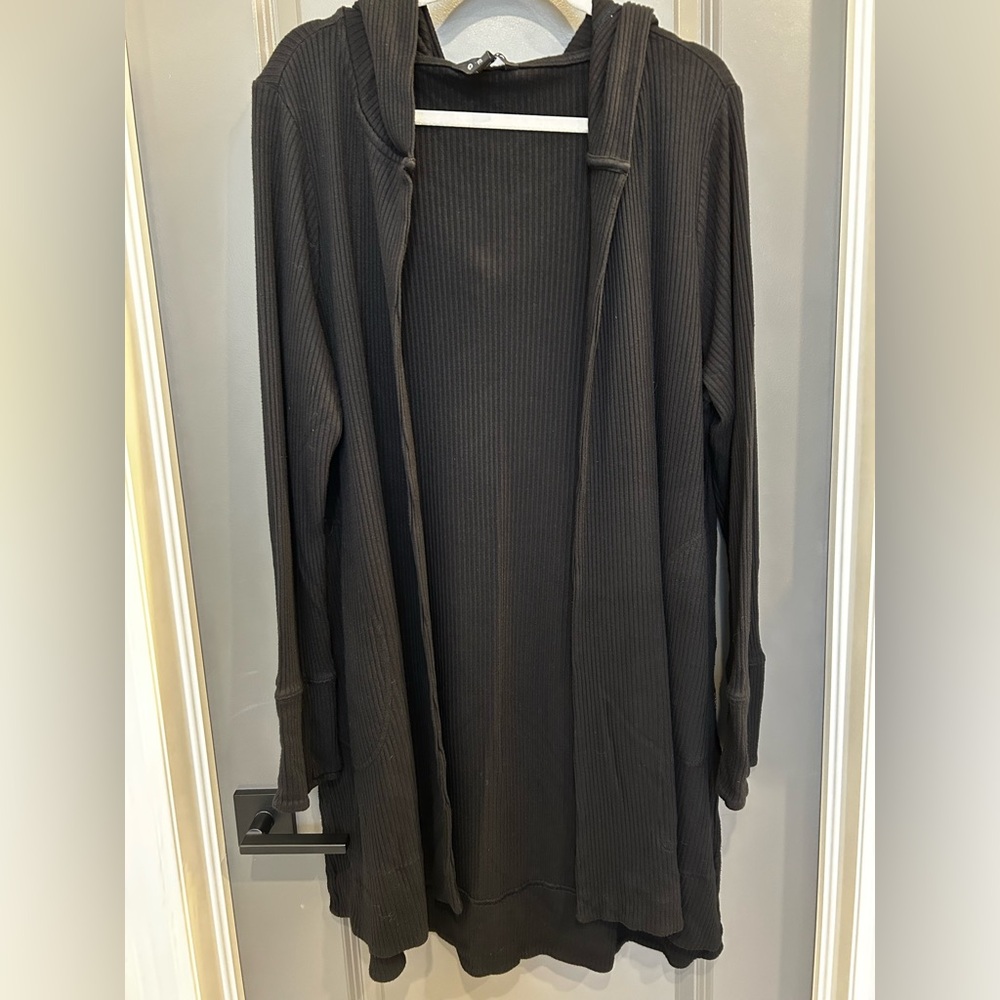 Athleta Black Ribbed Cardigan